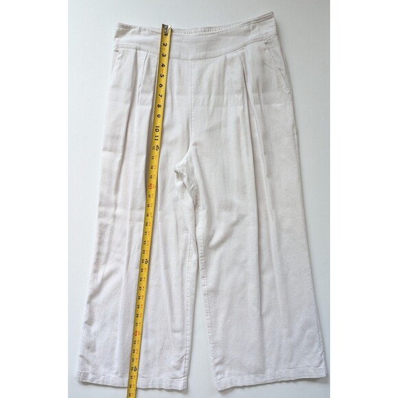 Abercrombie & Fitch White Linen Blend Pull On Pleated Pants - Picture 5 of 12